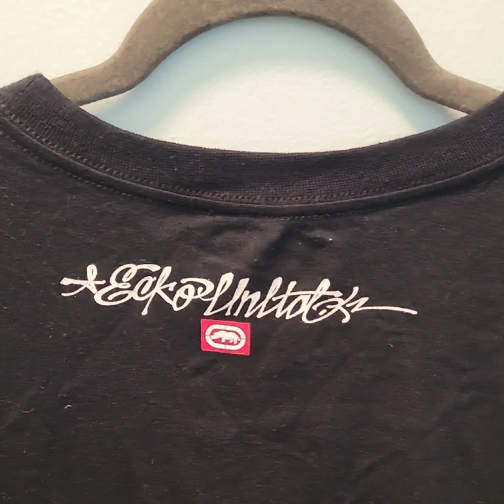 Y2K Ecko Unlimited Black Graphic Logo Tee - Picture 4 of 5